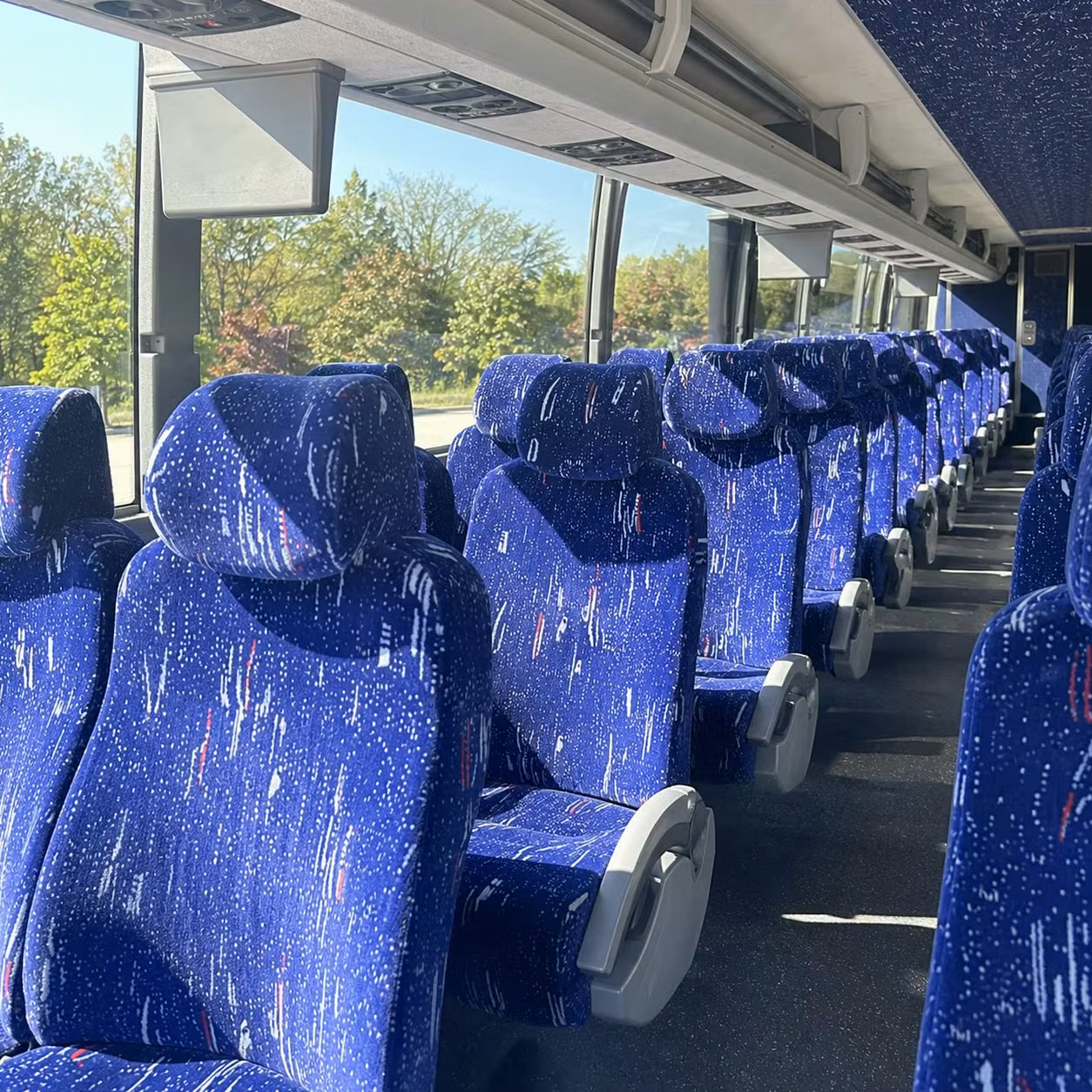 56 passenger charter bus inside